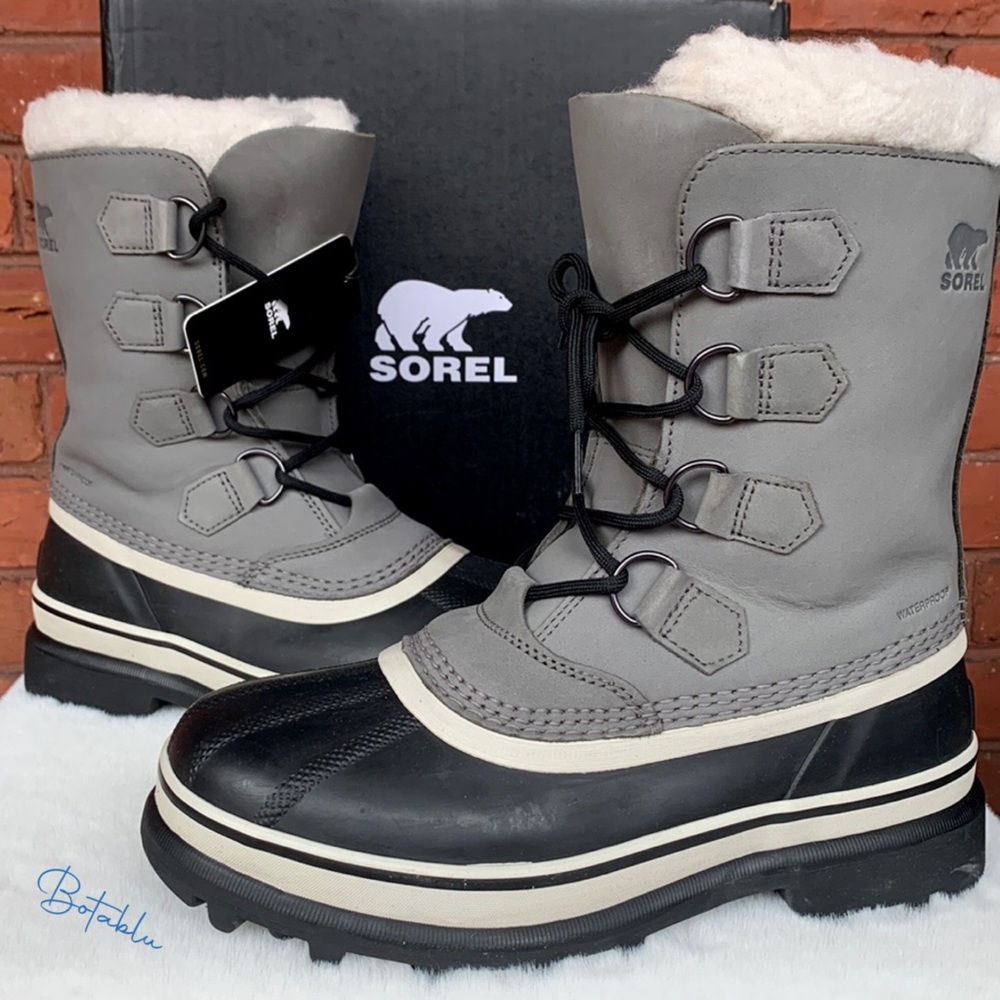 SALE❤️ SOREL Caribou NEW Waterproof Insulated Winter Snow Boots Gray Shale 8 - Picture 8 of 9